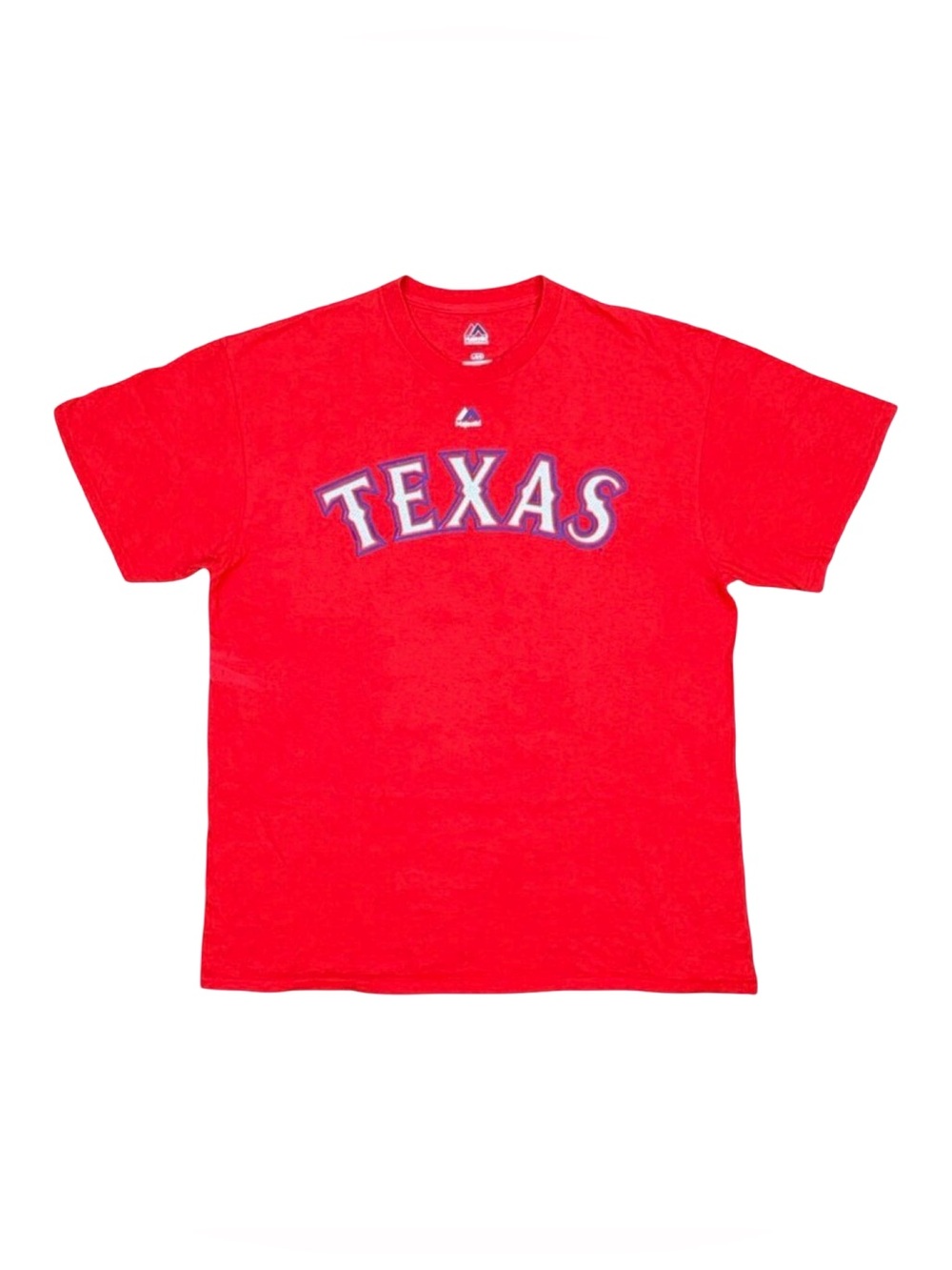 Majestic MLB Texas Rangers 30 Nomar Mazara Crew Neck Tee - Size Large